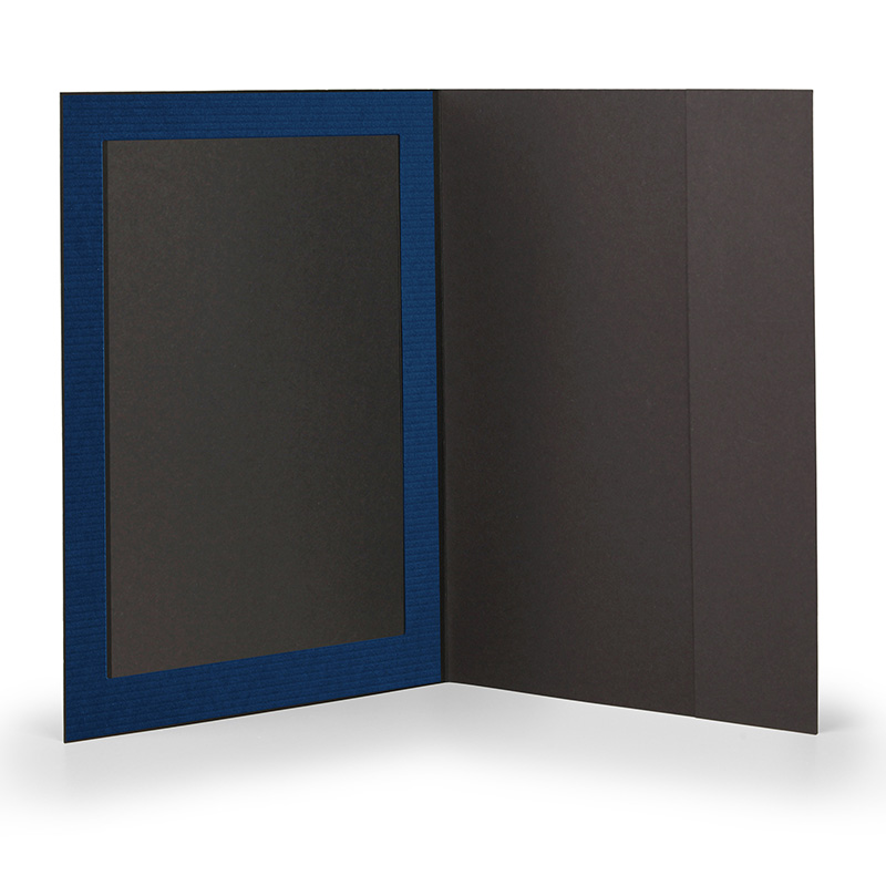 10 x Portraitmappe schwarz - blau gerippte Maske - 20x30 cm