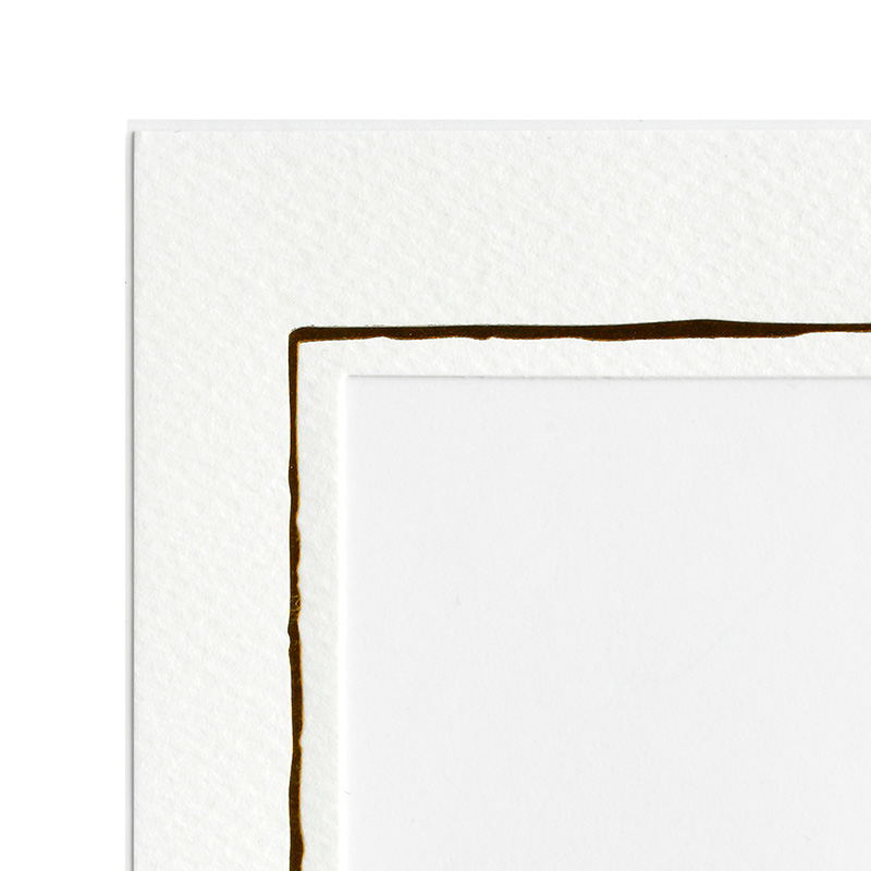 Endlosleporello 100 Teile - Weiß - geprägter Goldrand - 15x20 cm