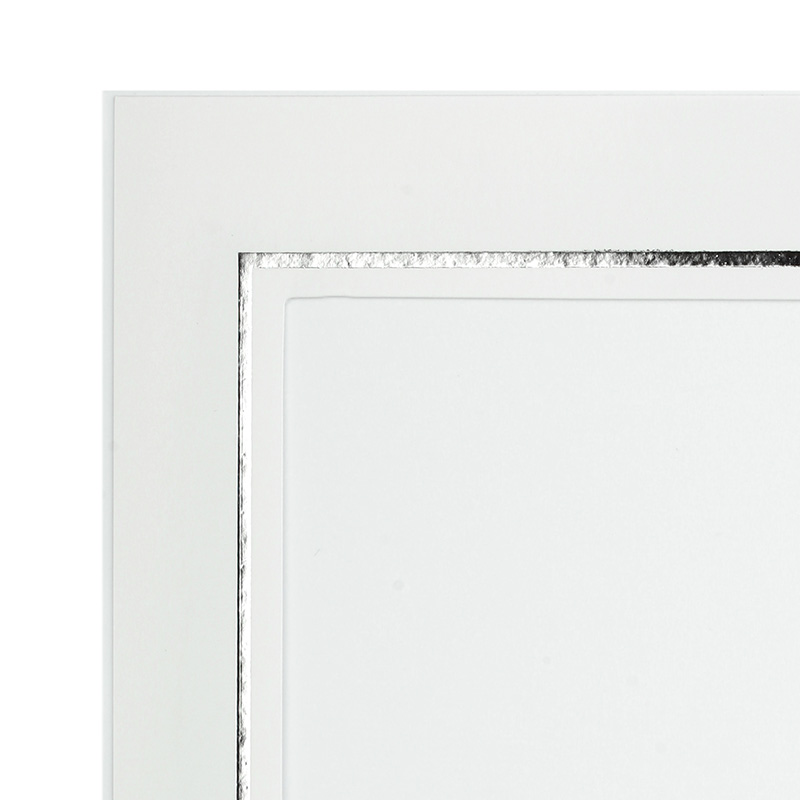 Endlosleporello 100 Teile - 13 x 18 cm - weiß / Silberrand geprägt