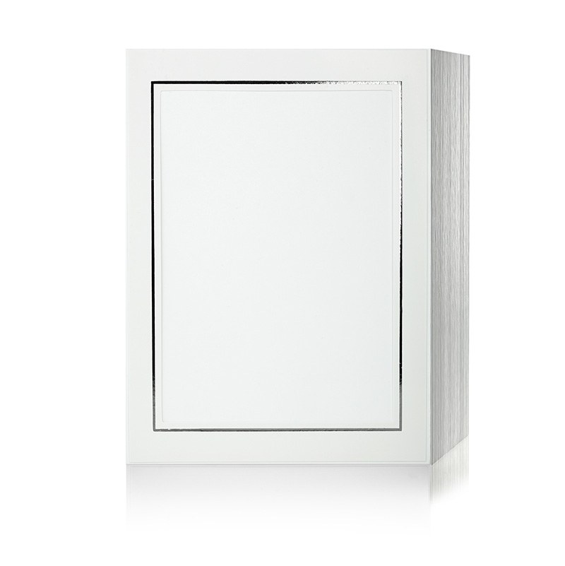 Endlosleporello 100 Teile - 13 x 18 cm - weiß / Silberrand geprägt