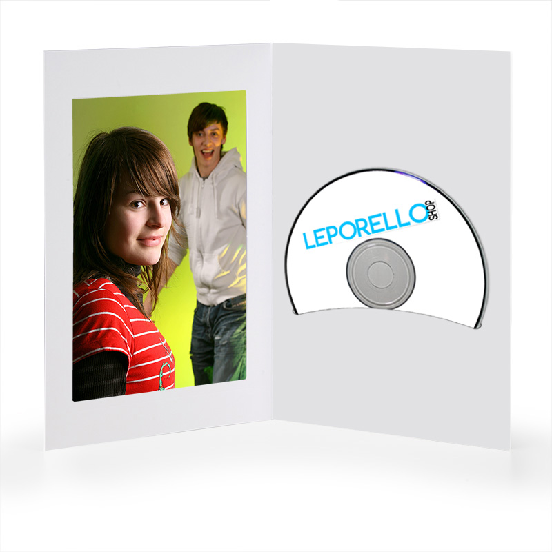 50 x CD / DVD Portraitmappe / Fotomappe mit Einsteckschlitz - 13x18 cm - Weiß
