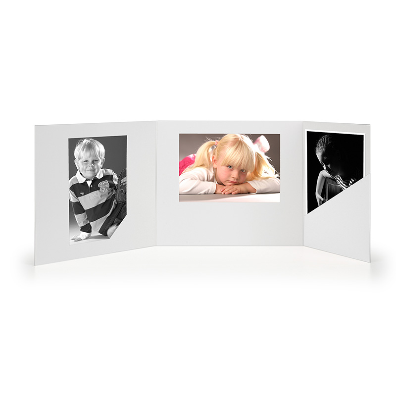 10 x Schulfotomappe / Kindergartenmappe - Neutral - 3 tlg. für 13x18 cm mit Fototasche
