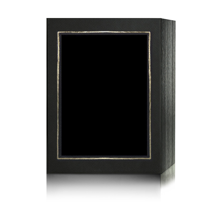 Endlosleporello 100 Teile - 13 x 18 cm - schwarz / Goldrand geprägt