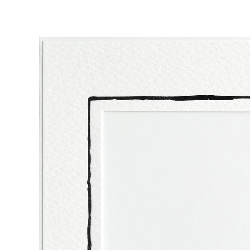 Endlosleporello 100 Teile - Weiß - geprägter Silberrand - 15x20 cm