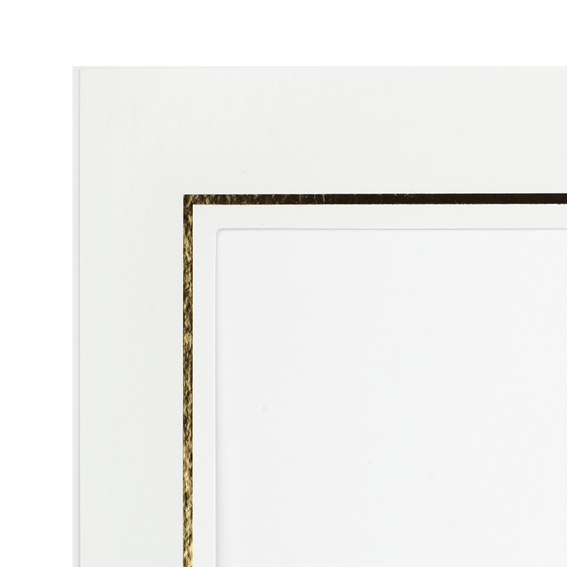 Endlosleporello 100 Teile - 13 x 18 cm - weiß / Goldrand geprägt