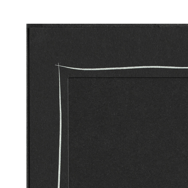 Endlosleporello 100 Teile - 15 x 20 cm - schwarz /  Tuschestrich Silber