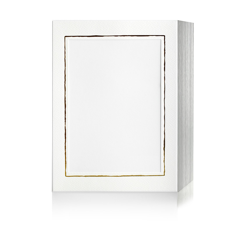 Endlosleporello 100 Teile - Weiß - geprägter Goldrand - 15x20 cm