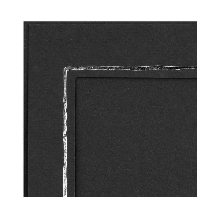 Endlosleporello 100 Teile - 13 x 18 cm - schwarz / Silberrand geprägt