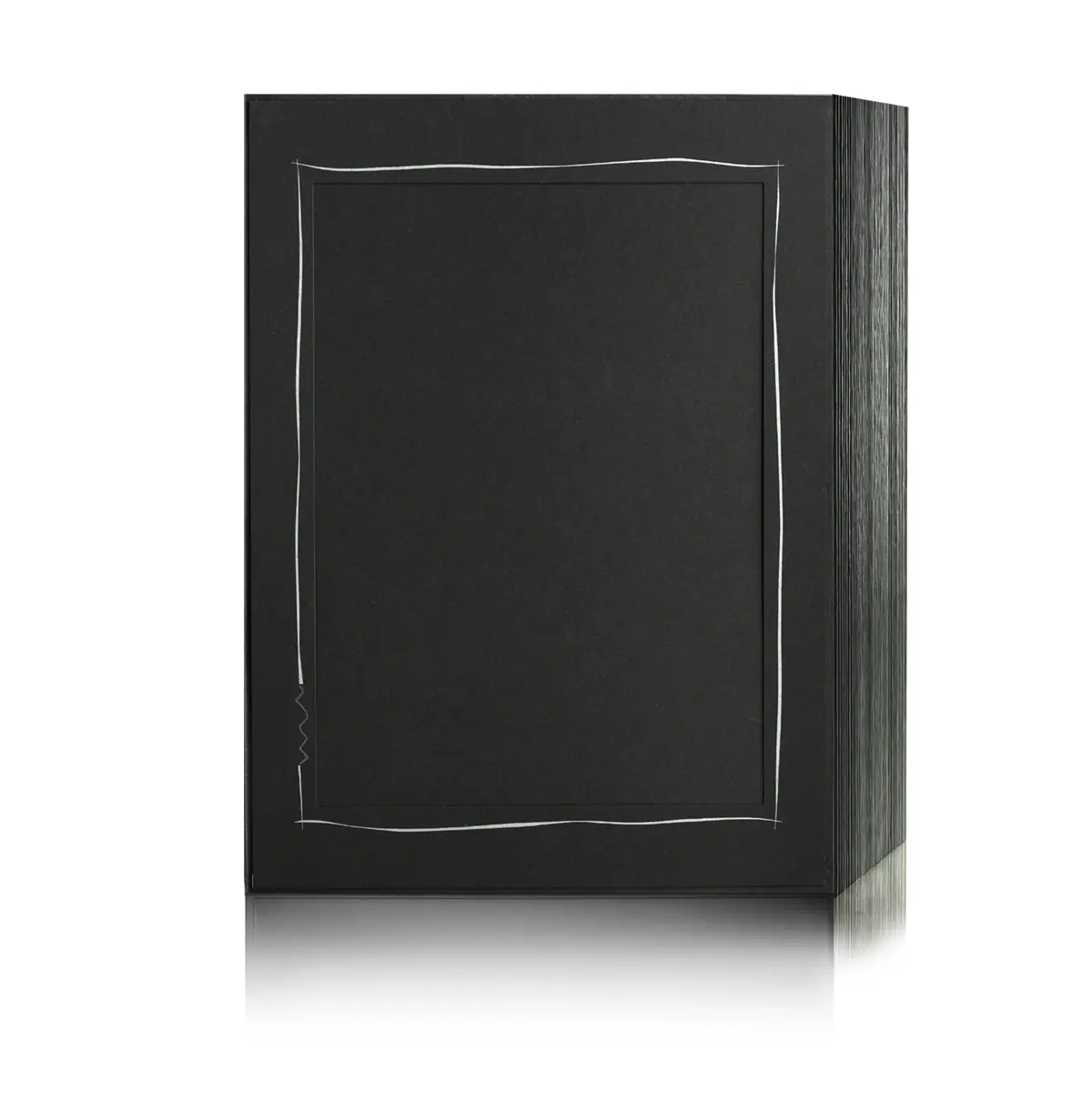 Endlosleporello 100 Teile - 13 x 18 cm - schwarz / Tuschestrich Silber