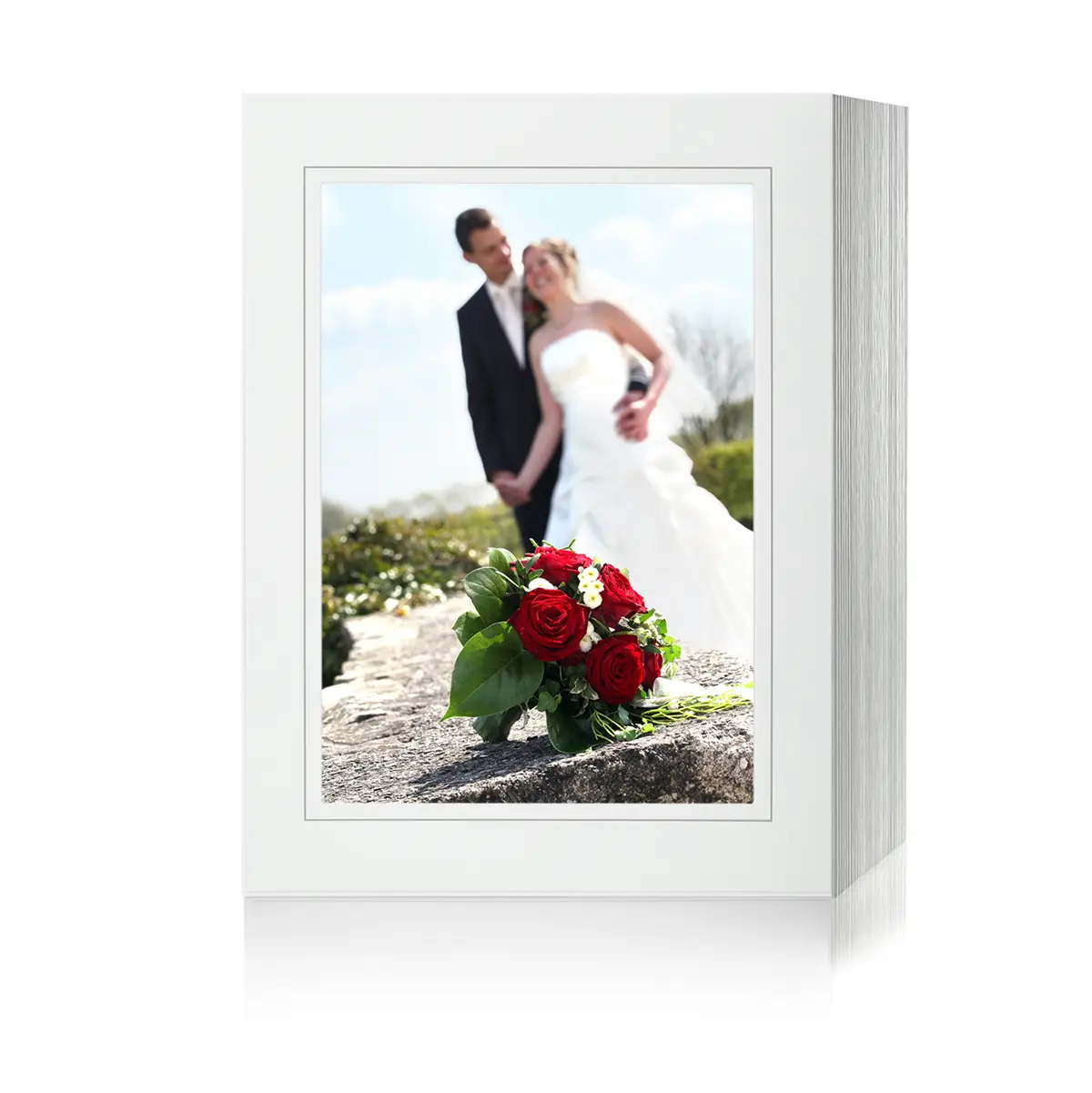 Endlosleporello 100 Teile - 15x20 cm - weiß mit grauem Rand